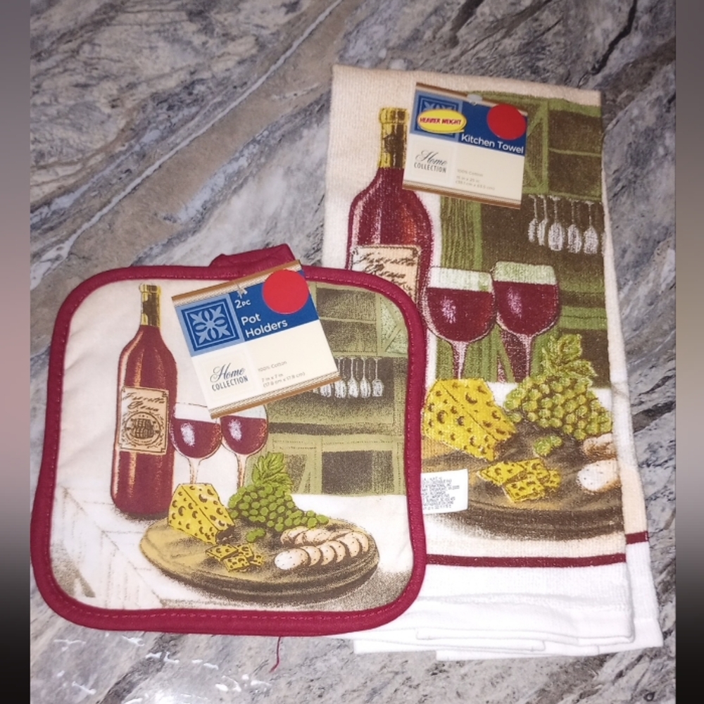 Home Collection Kitchen Towel and Pot Holders Set